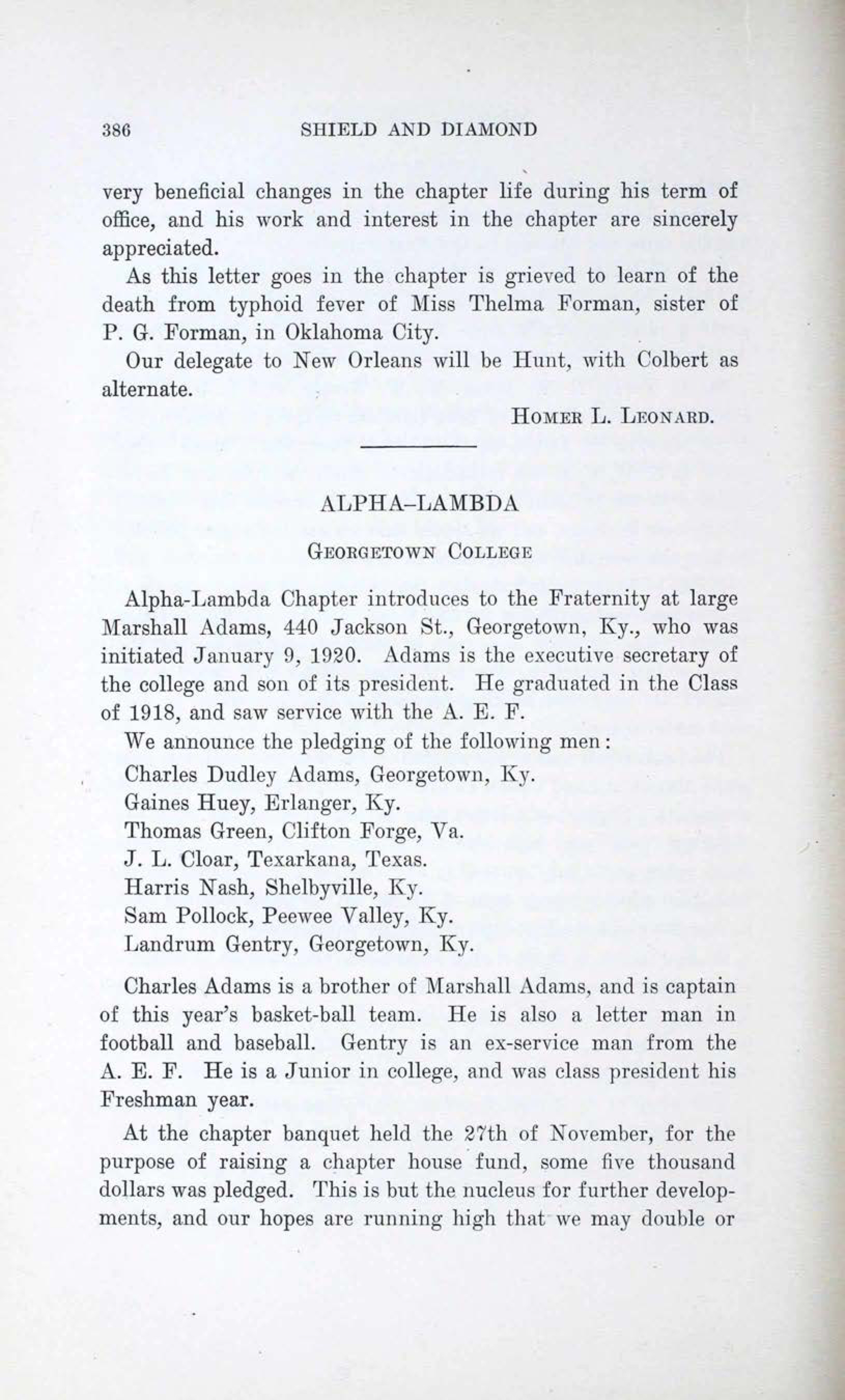 Alpha-Lambda, February 1920